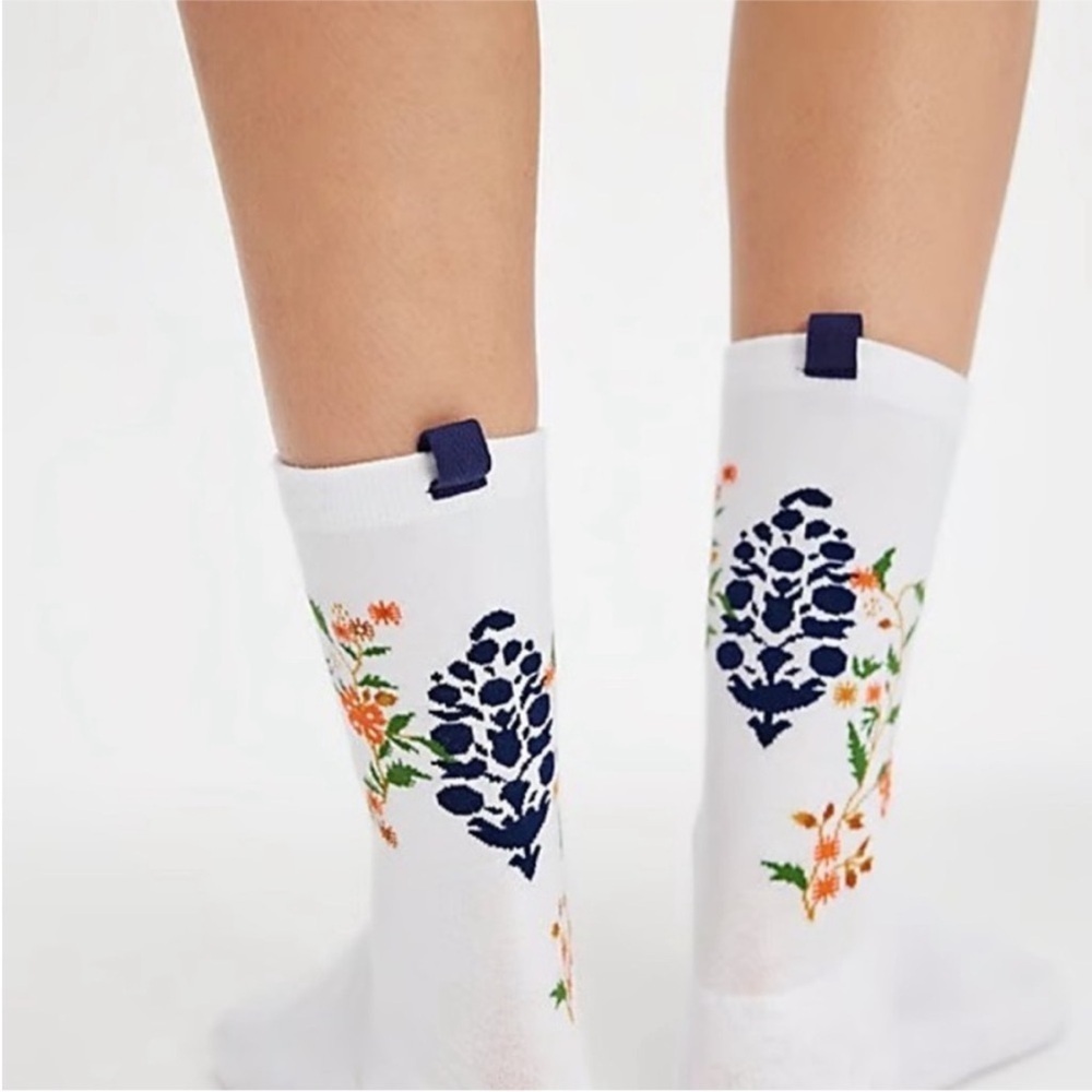 Free People Forest Floral Embroidered Socks, Set of 2, NWT